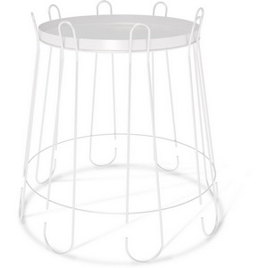 Изображение товара Столик журнальный белый муар Sheffilton SHT-CT6 4592222801 (круглая столешница, О-образная опора)