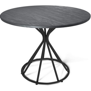 Изображение товара Стол Sheffilton SHT-TU4-1/TT 90 МДФ черный муар/каменный уголь (круглая столешница, О-образная опора)