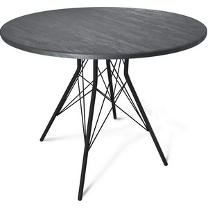 Изображение товара Стол Sheffilton SHT-TU2-1/ТТ 90 МДФ черный муар/каменный уголь (круглая столешница, 4 ножки)