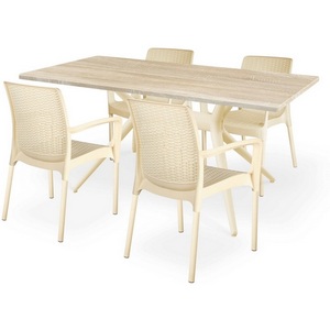 Изображение товара Обеденная группа Sheffilton SHT-DS164 дуб сонома светлый/бежевый/светлый орех