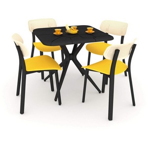 Изображение товара Обеденная группа черный/бежевый/желтый Sheffilton SHT-DS130 4868896901