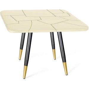 Изображение товара Стол SHT-TU14/TТ 83/83 бежевый/чёрный муар/золото Sheffilton SHT-TU14 5071775702 (квадратная столешница, 4 ножки)