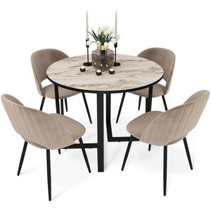 Изображение товара Обеденная группа стоун/черный/латте/черный муар Sheffilton SHT-DS222 5320173201