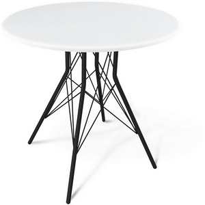 Изображение товара Стол черный муар/белый Sheffilton SHT-T2 5500103801 (круглая столешница, 4 ножки)