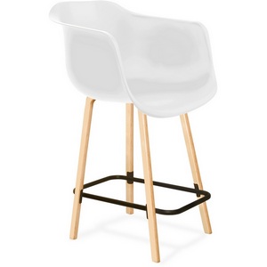 Изображение товара Стул полубарный белый/прозрачный лак/черный муар Sheffilton SHT-ST31/S94-1 5542832501