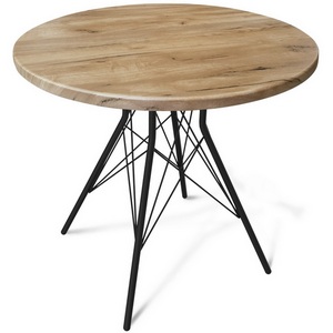 Изображение товара Стол SHT-TU2-1/80 МДФ черный/дуб тортуга Sheffilton SHT-TU2-1 5657442502 (круглая столешница, 4 ножки)