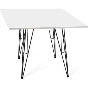 Изображение товара Стол квадратный с нагрузкой 100 кг на 4 персоны SHT-TU10/80/80 ЛДСП черный муар/белый Sheffilton SHT-TU10 5658750401 (4 ножки)