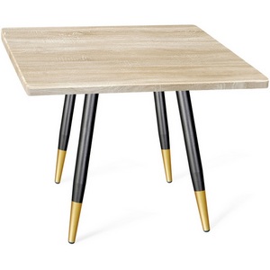 Изображение товара Стол квадратный с нагрузкой 100 кг SHT-TU14/МДФ 80/80 дуб сонома светлый/черный муар/золото Sheffilton SHT-TU14 5742286401 (4 ножки)