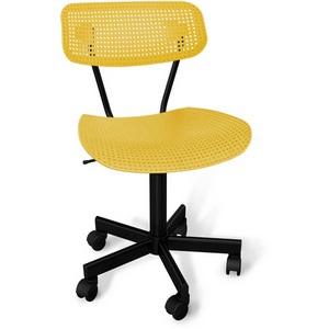 Изображение товара Офисное кресло - стул компьютерный без подлокотников с регулируемой высотой желтый/черный муар Sheffilton SHT-ST85/S121М 5789354402