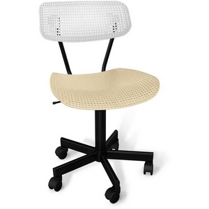 Изображение товара Офисное кресло - стул компьютерный без подлокотников белый/бежевый/черный муар Sheffilton SHT-ST85/S121М 5789354406