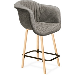 Изображение товара Стул полубарный Sheffilton SHT-ST31-С1/S94-1 пепельный/прозр. лак/черный муар