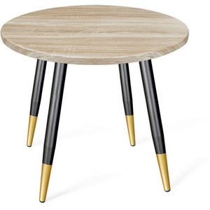 Изображение товара Стол SHT-TU14/МДФ дуб сонома светлый/чёрный муар/золото Sheffilton SHT-TU14 6328796102 (круглая столешница, 4 ножки)