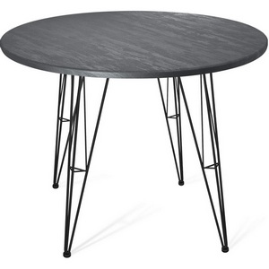 Изображение товара Стол Sheffilton SHT-TU10/TT 90 МДФ черный муар/каменный уголь (круглая столешница, 4 ножки)