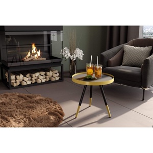 Изображение товара Столик журнальный Sheffilton SHT-CT28 черный муар/золото/черный 6461549601