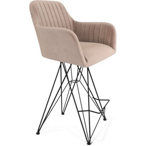 Изображение товара Стул полубарный Sheffilton SHT-ST38-1/S66-1 латте/черный муар