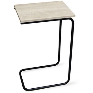 Изображение товара Стол квадратный с имитацией дерева журнальный дуб беленый/черный муар Sheffilton SHT-CT9 7118870401 (П-образная опора)