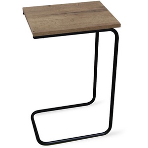 Изображение товара Столик журнальный дуб галифакс табак/черный муар Sheffilton SHT-CT9 7118870403 (квадратная столешница, П-образная опора)