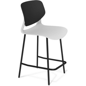 Изображение товара Стул полубарный Sheffilton SHT-ST59/S196-1 черный/белый/черный муар 7723189102