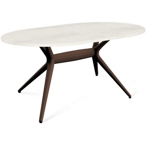 Изображение товара Стол овальный SHT-TU30-2/120-80 МДФ коричневый/бетон крем Sheffilton SHT-TU30-2 7799212601 (овальная столешница, 4 ножки)