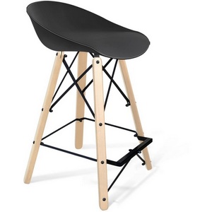 Изображение товара Стул полубарный SHT-ST19/S80-1 черный/прозрачный лак/черный от фабрики Sheffilton