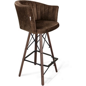 Изображение товара Стул барный Sheffilton SHT-ST42-1/S80 кофейный трюфель/темный орех/черный