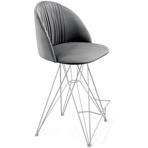 Изображение товара Стул полубарный угольно-серый/хром лак Sheffilton SHT-ST35-1/S66-1 8601559402