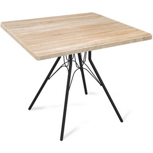 Изображение товара Стол SHT-TU34-P/80/80 МДФ черный муар/дуб сонома светлый Sheffilton SHT-TU34-P 8630026201 (квадратная столешница, 4 ножки)