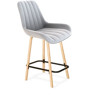 Изображение товара Стул полубарный серое облако/прозрачный лак/черный муар Sheffilton SHT-ST37/S94-1 8745345402