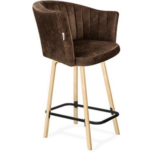 Изображение товара Стул полубарный Sheffilton SHT-ST42-1/S94-1 кофейный трюфель/прозрачный лак/черный муар