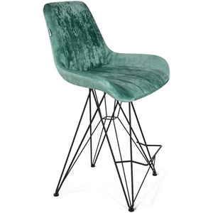 Изображение товара Стул полубарный Sheffilton SHT-ST37/S66-1 зеленый чай/черный муар от фабрики Sheffilton