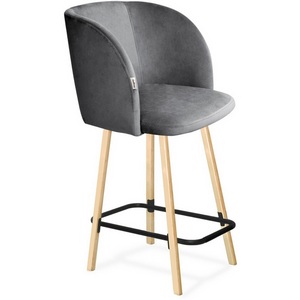 Изображение товара Стул полубарный Sheffilton SHT-ST33/S94-1 угольно-серый/прозр.лак/черн.муар 9034674602