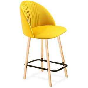 Изображение товара Стул полубарный имперский желтый/прозр. лак/черный муар Sheffilton SHT-ST35-1/S94-1 9084545401