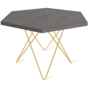 Изображение товара Столик журнальный ЛДСП золото/бетон темно-серый Sheffilton SHT-TU37/ТТ20 9296244303 (шестиугольная столешница, 4 ножки)