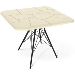 Изображение товара Стол без полки SHT-TU2-1/TT30 83/83 черный муар/бежевый ral1013 Sheffilton SHT-TU2-1 9382301803 (квадратная столешница, 4 ножки)