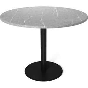 Изображение товара Стол Sheffilton SHT-TU43/TT 90 МДФ черный муар/серый мрамор (круглая столешница)
