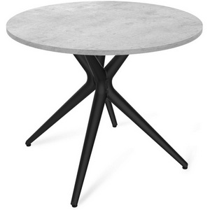 Изображение товара Стол SHT-TU30/90 ЛДСП черный/бетон светло-серый Sheffilton SHT-TU30 9936304103 (круглая столешница, 4 ножки)