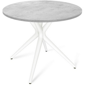 Изображение товара Стол SHT-TU30/90 ЛДСП белый/бетон светло-серый Sheffilton SHT-TU30 9936304104 (круглая столешница, 4 ножки)