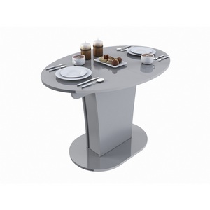 Изображение товара Стол вставка-бабочка раскладной TURIN-5 (Овальный) Серый Глянец Слайн (овальная столешница)