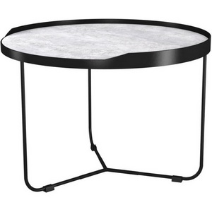 Изображение товара Стол с закругленными углами журнальный Slayn Сканди Светлый бетон (круглая столешница)