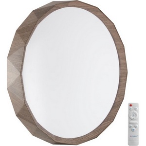 Изображение товара Настенно-потолочный светильник Sonex Zif Wood 7637/DL BASICA SN пластик/корич. под дер. LED 48Вт 3000-6000K D385 IP43 пульт ДУ