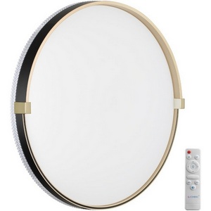 Изображение товара Настенно-потолочный светильник Sonex Olidi Black 7647/EL PALE SN пластик/черный/золотой LED 70Вт 3000-6000К D490 IP43 пульт ДУ