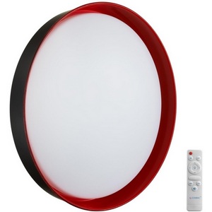 Изображение товара Настенно-потолочный светильник Sonex Tuna Red 7710/EL пластик/белый/красный LED 70Вт 3000-6000К D500 IP43 пульт ДУ