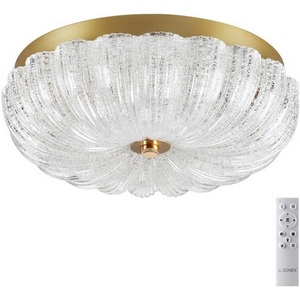 Изображение товара Потолочный светильник Sonex Tesoro 7719/36L металл/стекло/прозрачный/золотой LED 36Вт 3000-6500K D300 IP20 пульт ДУ