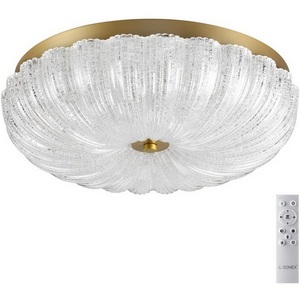 Изображение товара Потолочный светильник Sonex Tesoro 7719/48L металл/стекло/прозрачный/золотой LED 48Вт 3000-6500K D400 IP20 пульт ДУ