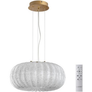Изображение товара Подвесной светильник Sonex Angelo 7720/36L металл/стекло/прозрачный/золотой LED 36Вт 3000-6500K D400 IP20 пульт ДУ