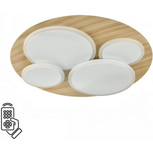 Изображение товара Потолочный светильник влагозащищенный 60 вт Sonex Pine 7734/60L металл/акрил/стекло/белый/под дерево LED 60Вт 3000-6000К D450 пульт ДУ