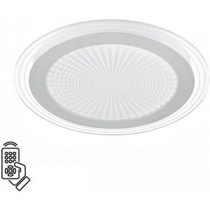 Изображение товара Потолочный светильник Sonex Promise 7739/80L металл/акрил/белый/серебряный/прозрачный LED 80Вт 3000-6000К D480 пульт ДУ