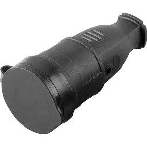Изображение товара Розетка с заземлением и крышкой (черный) IP44 Stekker Одри 32751