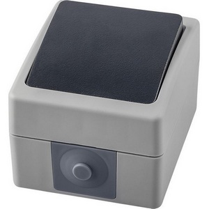 Изображение товара Выключатель накладной одноклавишный (серый, графит) IP54 Stekker Велена 32752