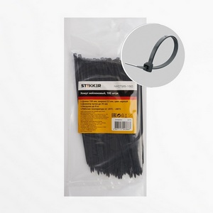 Изображение товара Хомут 2,5x150мм черный 100 шт. Stekker 32774